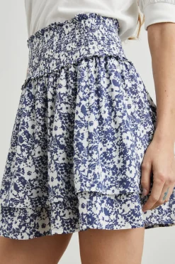 ADDISON SKIRT - NAVY WHITE TEXTURE FLORAL|Rails New