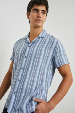 AMALFI SHIRT - POWDER COBALT STRIPE|Rails Cheap