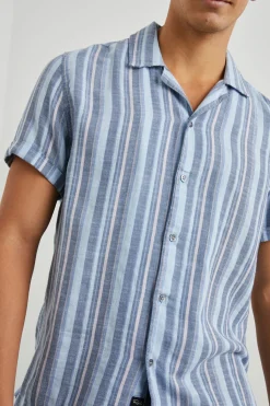 AMALFI SHIRT - POWDER COBALT STRIPE|Rails Cheap