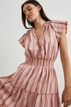 AMELLIA DRESS - CORAL NAVY STRIPE|Rails Best