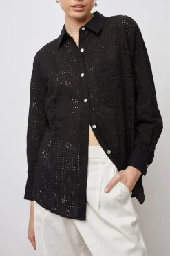 ARLO SHIRT - BLACK SEA EYELET|Rails Outlet