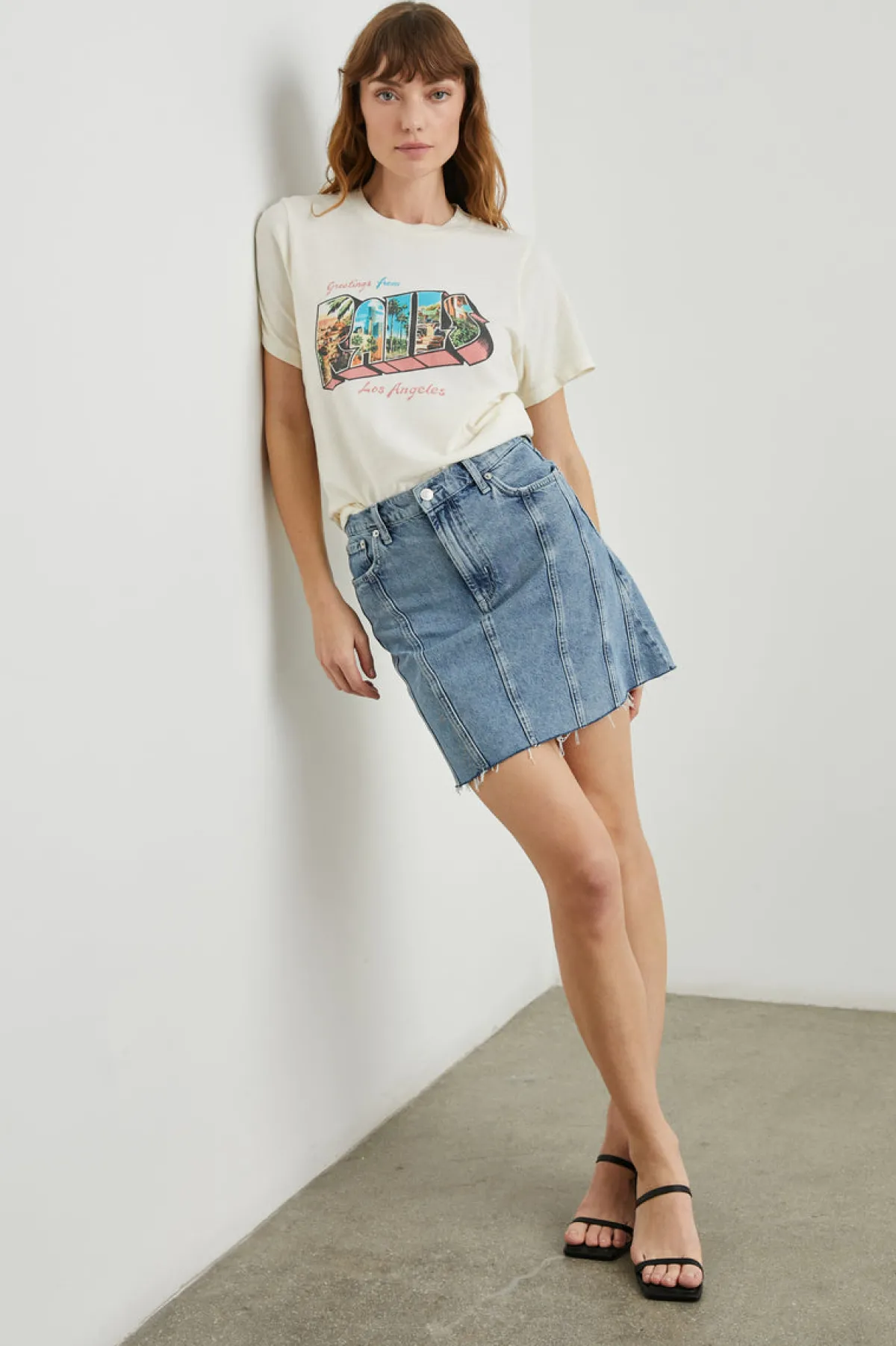 BOYFRIEND T-SHIRT - LOS ANGELES ECRU|Rails Hot