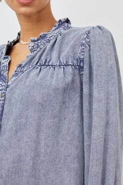 CAMILLE TOP - SAPPHIRE ACID WASH|Rails Sale