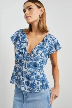 CARMINE TOP - CHAMBRAY FLORAL|Rails Discount