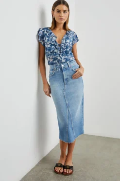 CARMINE TOP - CHAMBRAY FLORAL|Rails Discount