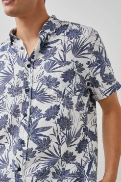 CARSON SHIRT - JUNGLE FOLIAGE ROYAL|Rails Cheap