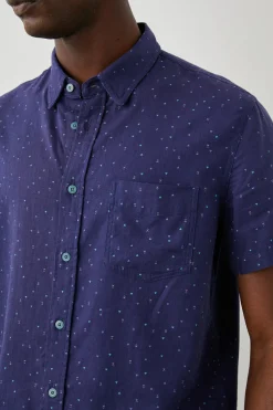 CARSON SHIRT - TRIANGLE GEO RETRO NAVY|Rails Best
