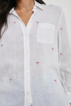 CHARLI SHIRT - FUCHSIA EMBROIDERED PALMS|Rails Sale