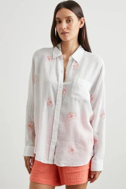 CHARLI SHIRT - HIBISCUS EMBROIDERY|Rails Clearance