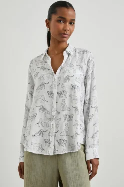 CHARLI SHIRT - IVORY JUNGLE CATS|Rails Outlet