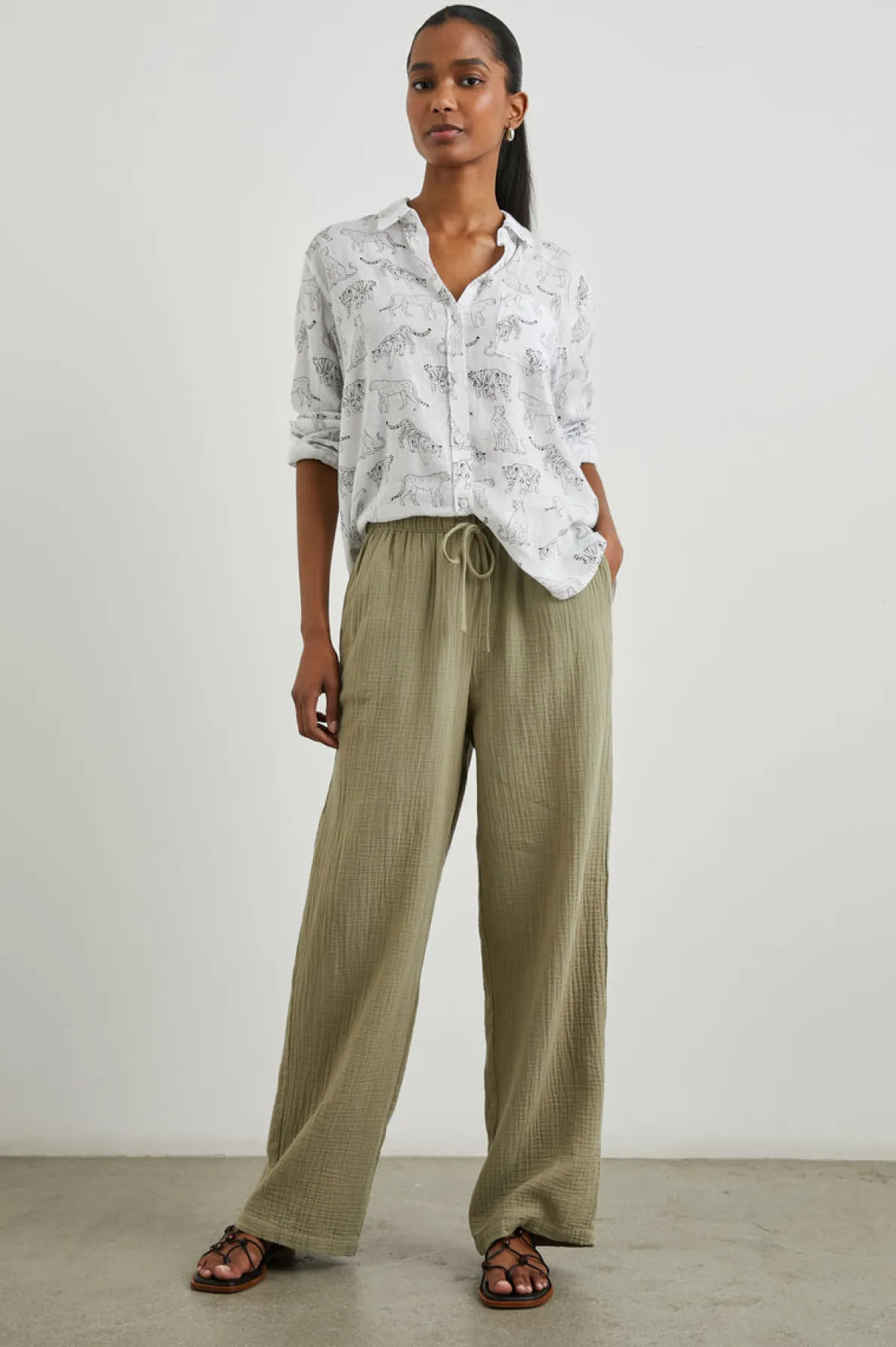 CHARLI SHIRT - IVORY JUNGLE CATS|Rails Outlet