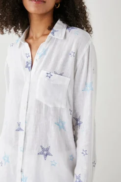 CHARLI SHIRT - NAVY STITCHED STARS|Rails Best