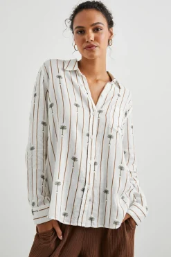CHARLI SHIRT - STRIPE PALMS|Rails Online