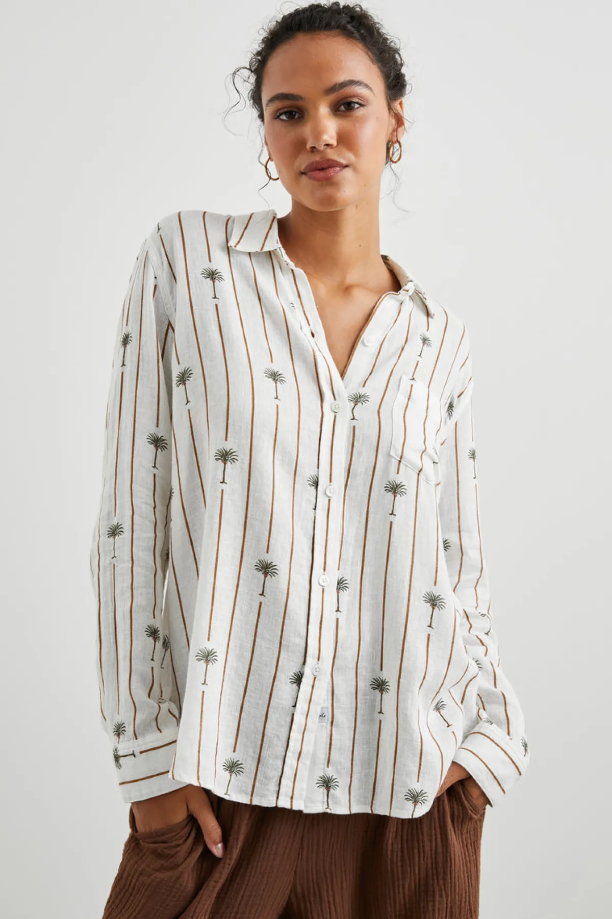 CHARLI SHIRT - STRIPE PALMS|Rails Online