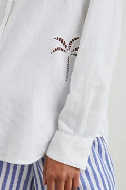 CHARLI SHIRT - WHITE PALM TREE EYELET|Rails Fashion