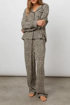 CLARA PAJAMA SET - BLACK CHEETAH SPOTS|Rails Fashion
