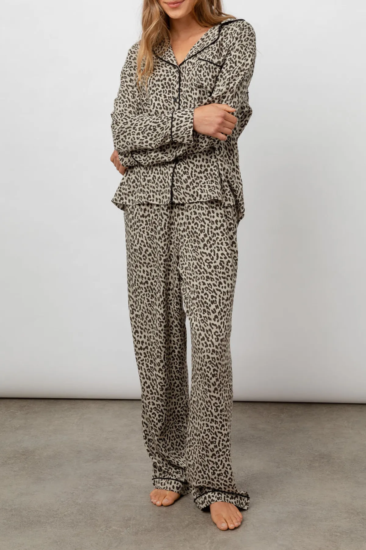 CLARA PAJAMA SET - BLACK CHEETAH SPOTS|Rails Fashion