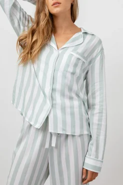 CLARA PAJAMA SET - SAGE MULTI STRIPE|Rails Cheap