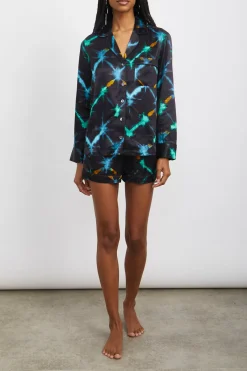 CLARISE PAJAMA SET - BLACK NEON IKAT|Rails Outlet