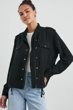 COLLINS JACKET - GAUZE BLACK|Rails New