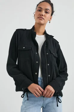 COLLINS JACKET - GAUZE BLACK|Rails New