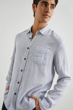 CONNOR SHIRT - DENIM WHITE RAILROAD|Rails Best Sale