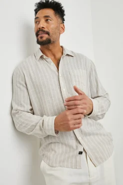 CONNOR SHIRT - GHURKA WHITE PINSTRIPE|Rails Cheap
