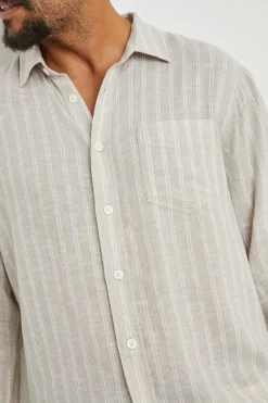 CONNOR SHIRT - GHURKA WHITE PINSTRIPE|Rails Cheap
