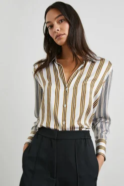 DORIAN SHIRT - BRONZE MIX STRIPE|Rails Online