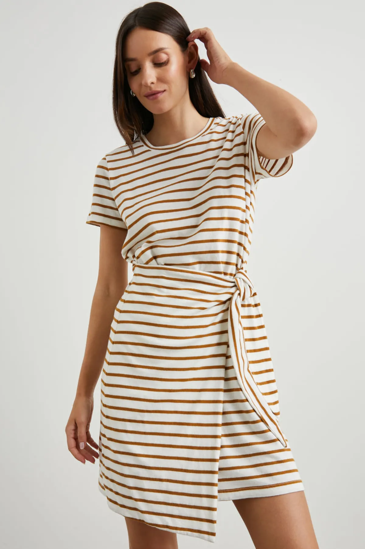 EDIE DRESS - CARMEL STRIPE|Rails Shop