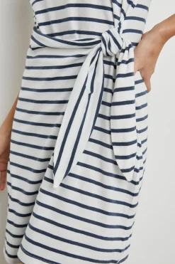 EDIE DRESS - IVORY NAVY STRIPE|Rails Online
