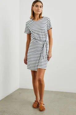 EDIE DRESS - IVORY NAVY STRIPE|Rails Online