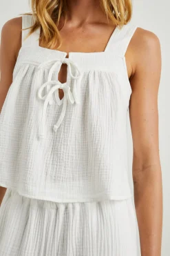 ENYA TOP - WHITE GAUZE|Rails Outlet