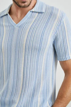 ETANNE POLO SHIRT - MERIDIAN ECRU STRIPE|Rails New