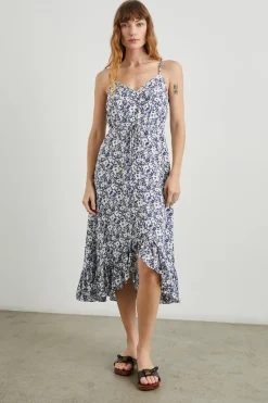 FRIDA DRESS - NAVY WHITE TEXTURE FLORAL|Rails Shop