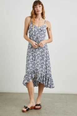 FRIDA DRESS - NAVY WHITE TEXTURE FLORAL|Rails Shop