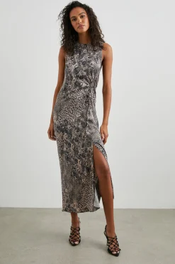 GABRIELLA DRESS - TAUPE MIXED ANIMAL|Rails Outlet