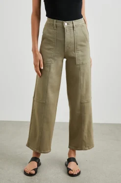 GETTY CROP UTILITY WIDE LEG - WASHED OLIVE|Rails New