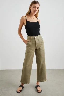 GETTY CROP UTILITY WIDE LEG - WASHED OLIVE|Rails New