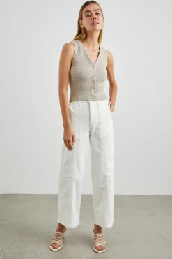 GETTY CROP UTILITY WIDE LEG - VINTAGE ECRU CONTRAST STITCH|Rails Flash Sale