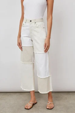 GETTY CROP WIDE LEG - ECRU PATCHWORK|Rails Online