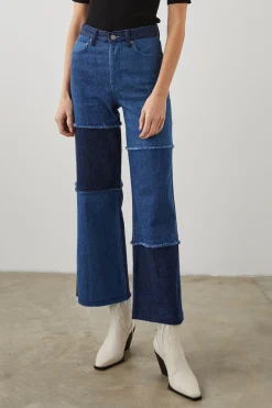 GETTY CROP WIDE LEG - INDIGO PATCHWORK|Rails Online
