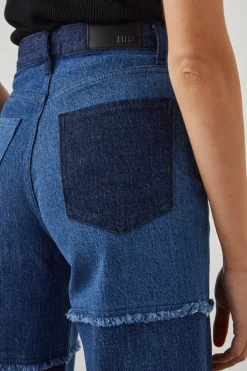 GETTY CROP WIDE LEG - INDIGO PATCHWORK|Rails Online