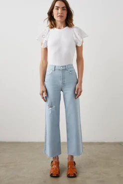 GETTY CROP WIDE LEG - OCEANVIEW DISTRESS|Rails Cheap