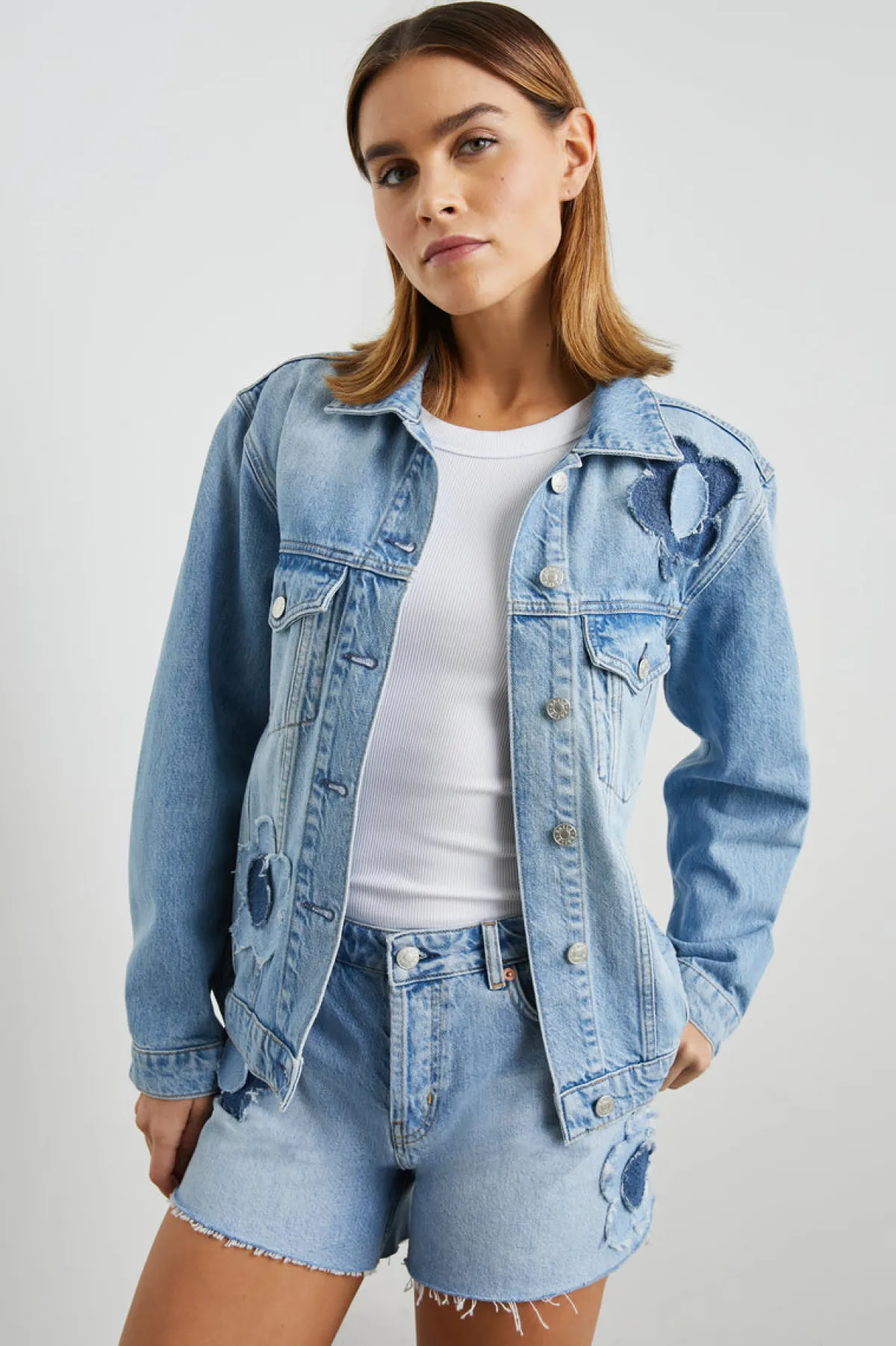 GROVE BOYFRIEND TRUCKER JACKET - INDIGO BLOOM|Rails Flash Sale