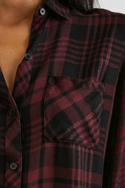 HUNTER SHIRT - BLACK MERLOT LUREX|Rails Sale