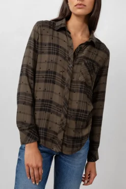 HUNTER SHIRT - OLIVE SHADOW WITH FLOCKED STARS|Rails Hot