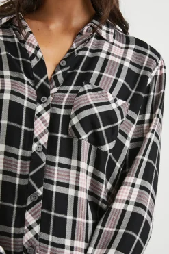HUNTER SHIRT - ONYX ROSE GOLD LUREX|Rails New