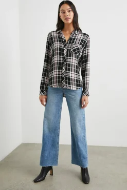 HUNTER SHIRT - ONYX ROSE GOLD LUREX|Rails New