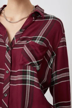 HUNTER SHIRT - SANGRIA BLACK WHITE|Rails Store